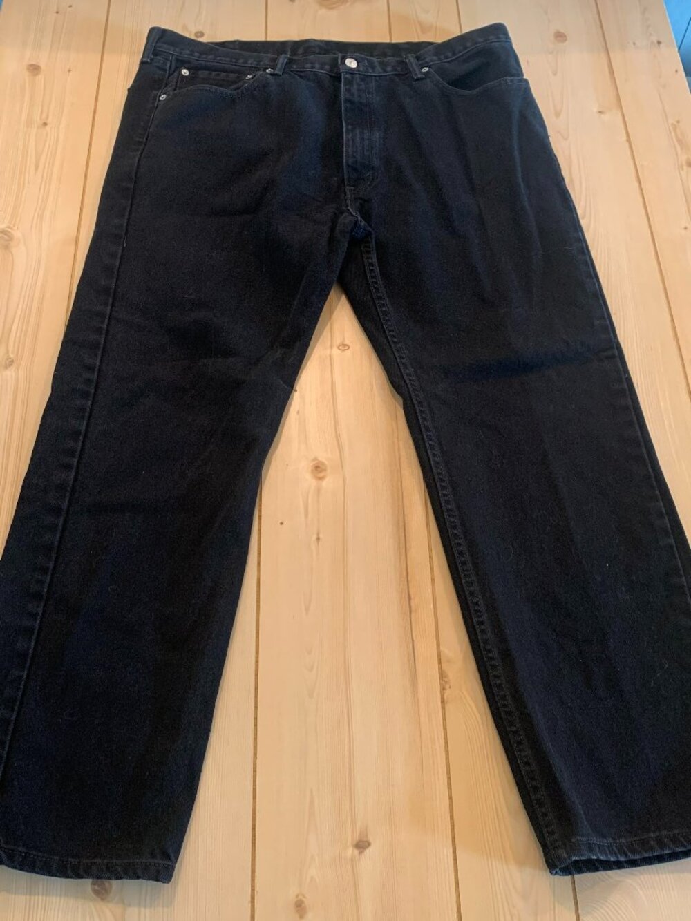 Levi's 505 Levi Strauss Grunge Punk 0212 Straight Leg Black Denim Jeans 40 x 30